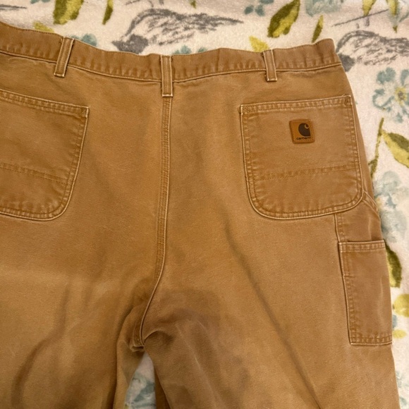 Carhartt original dungarees tan canvas utility pants 44 X 32 big & tall - Picture 6 of 8